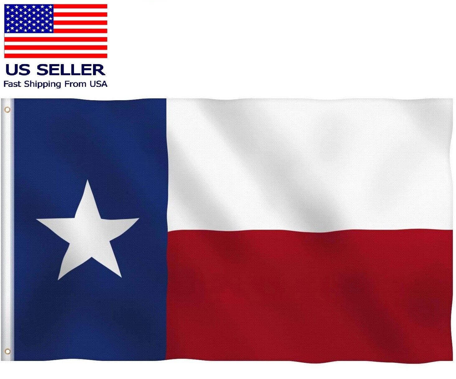Texas Lone Star TX State Flag Brass Grommets Thick Fabric Double Stitch 3x5 feet