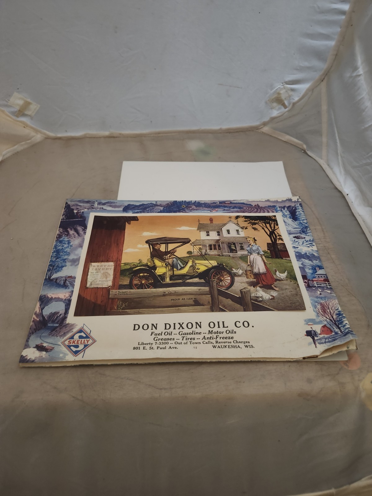 1959 Don Dixon Oil Co.  Advertising Calendar  Waukesha WI Skelly Gasoline  Tires