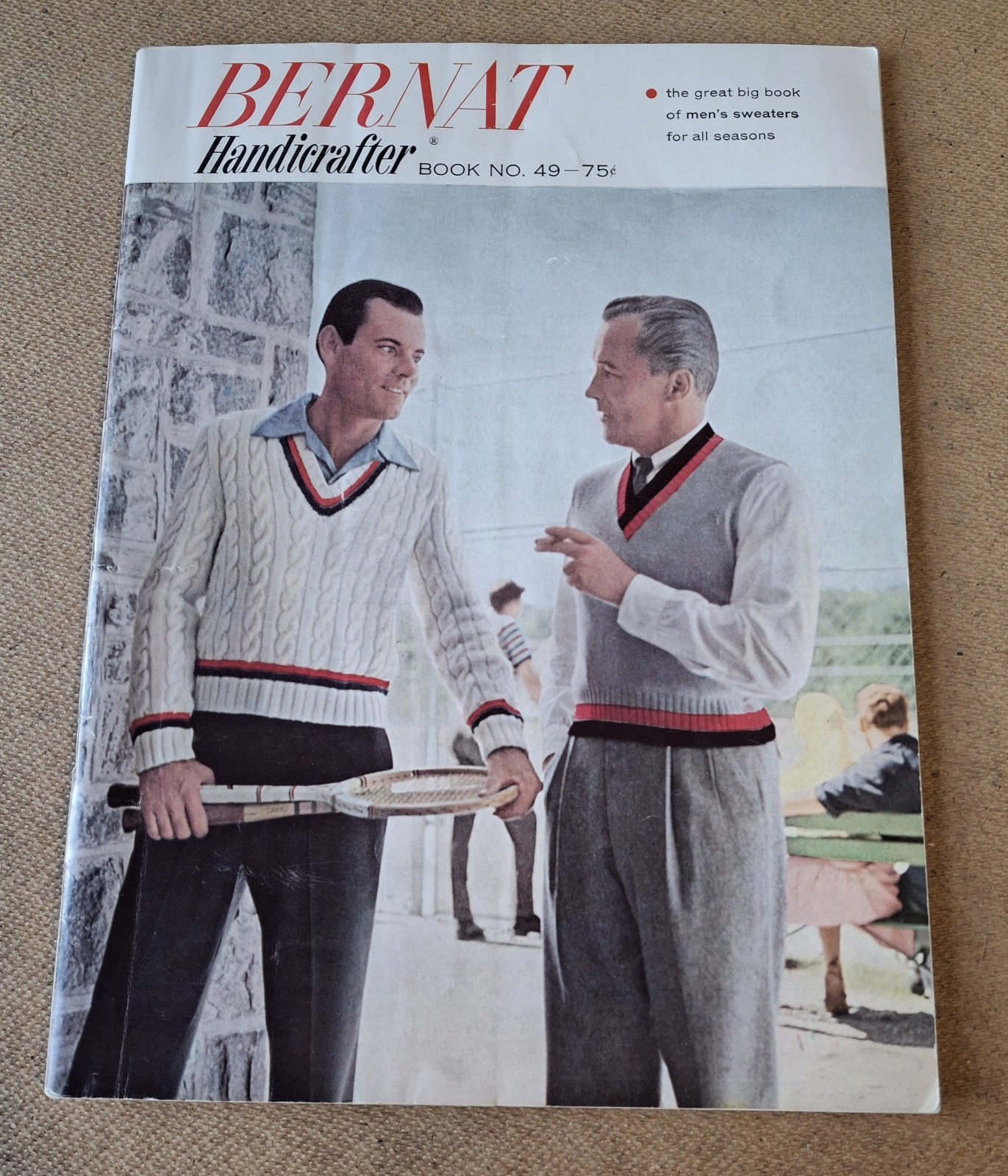 Vintage 1956 BERNAT HANDICRAFTER BOOK NO. 49 Men\'s Sweater Pattern Instructions Vintage 1956 BERNAT HANDICRAFTER BOOK NO. 49 Men\'s Sweater Pattern Instructions