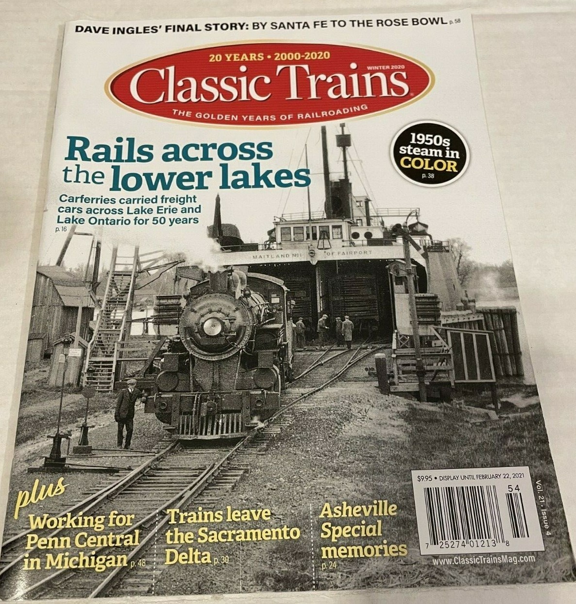 CLASSIC TRAINS Magazine Winter 2020 1950s Steam in Color, Santa Fe to Rose Bowl