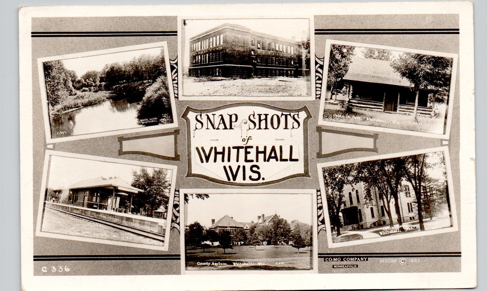 SCENES OF TOWN whitehall wi c1920 postcard wisconsin real photo rppc