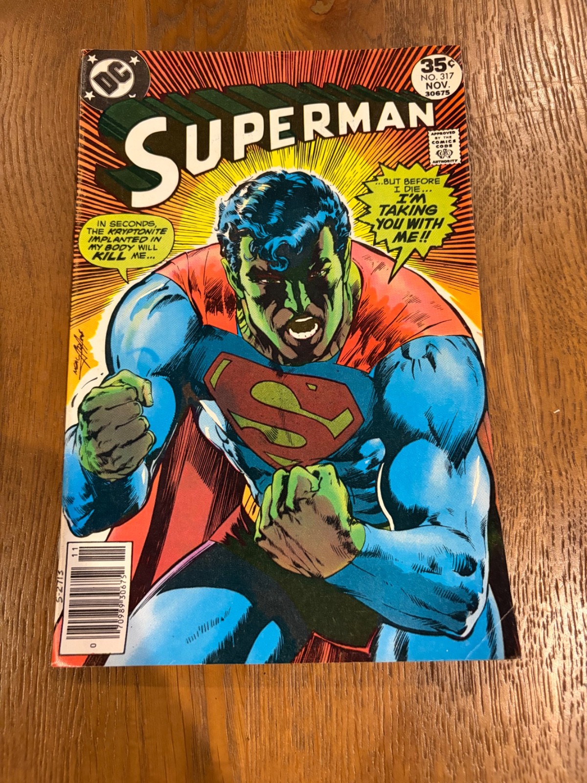Superman 317 NEWSSTAND Neal Adams Cover DC Comics Bronze Age 1977
