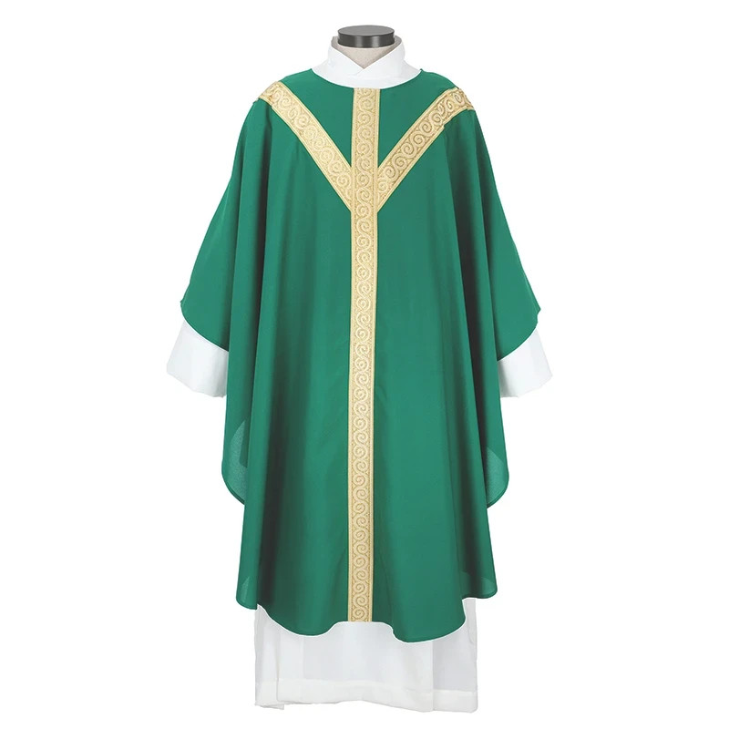 Green Chasuble Vestment, Via Aurea Chasuble and Stole, Green Church Vestments