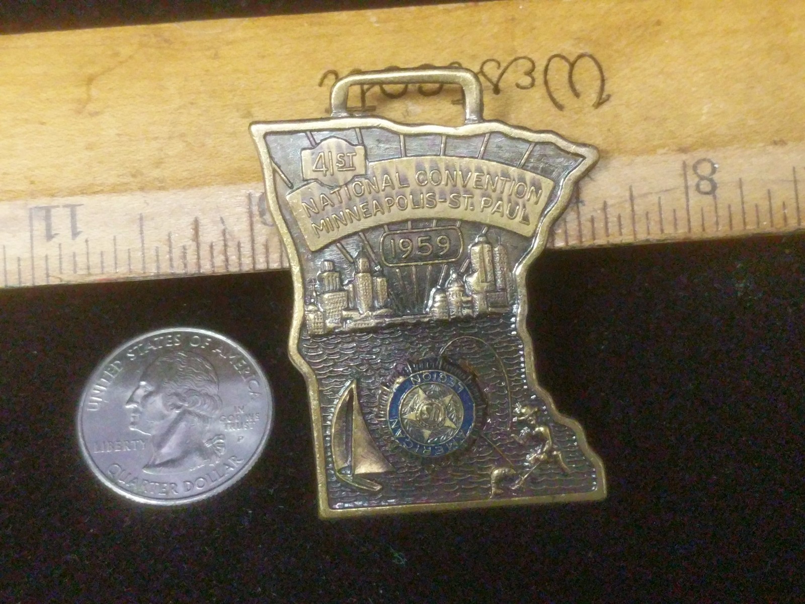 Vintage 1959 American Legion National Convention Watch Fob, Minneapolis/St Paul