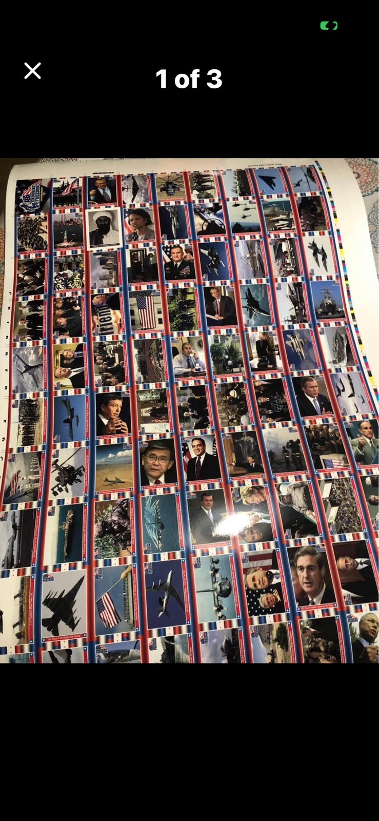 Topps Enduring Freedom Uncut Sheet