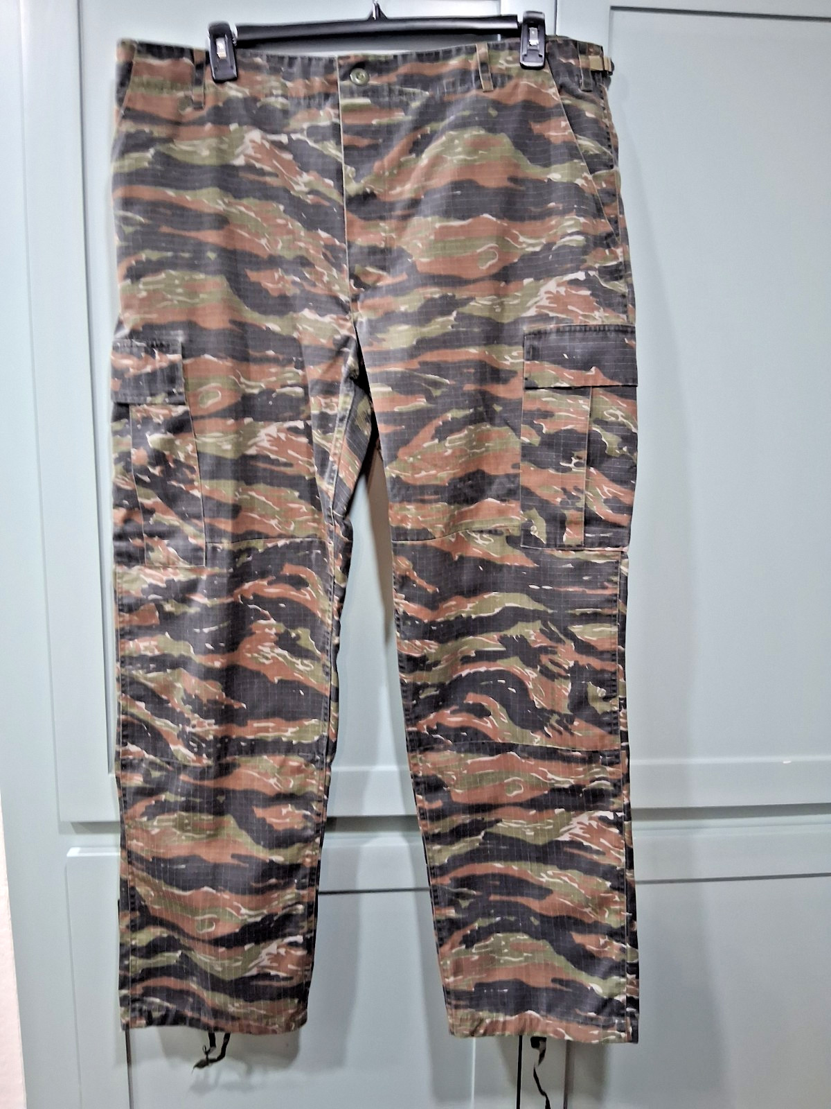 VTG 80s CORP INC VIETNAM WAR STYLE TIGER STRIPE JUNGLE CAMO BDU PANTS SIZE XL