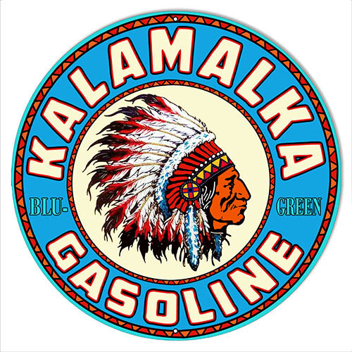 Vintage Style Metal Sign Kalamalka Gasoline 30x30