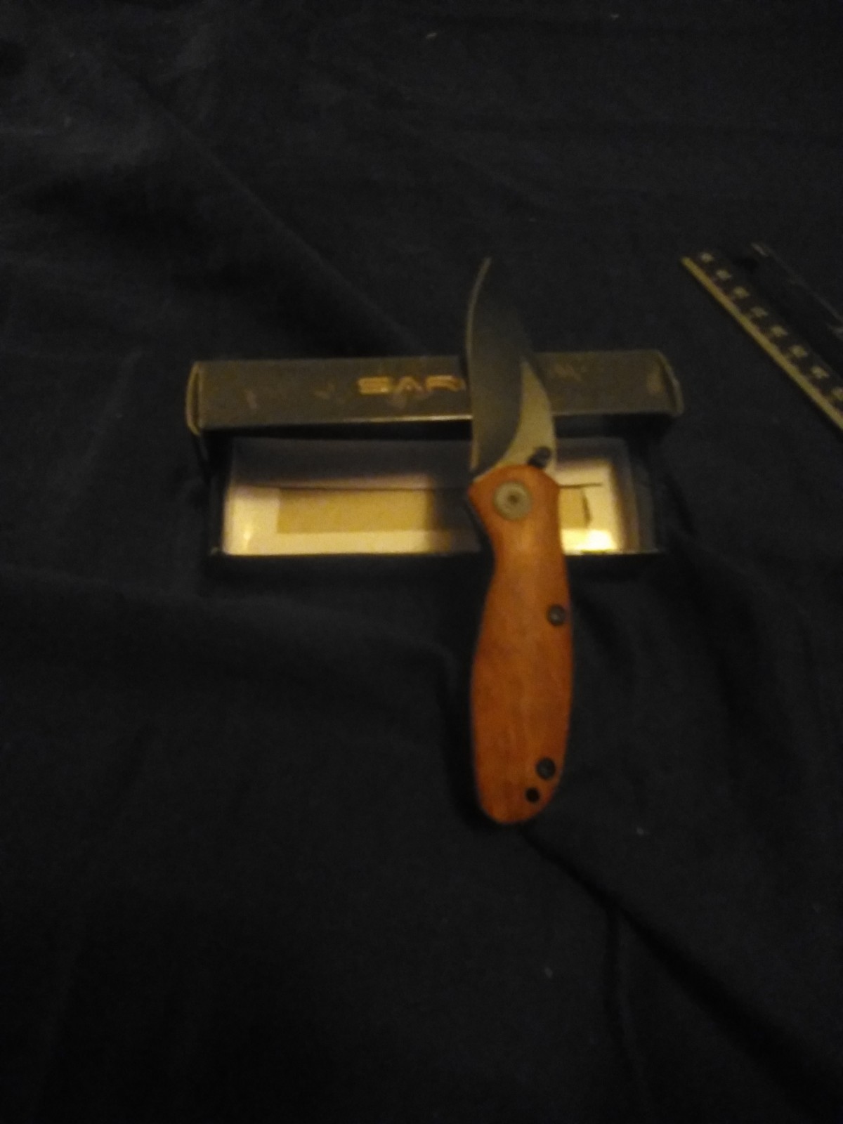 2 in  folding knife wood handle Sarge knives