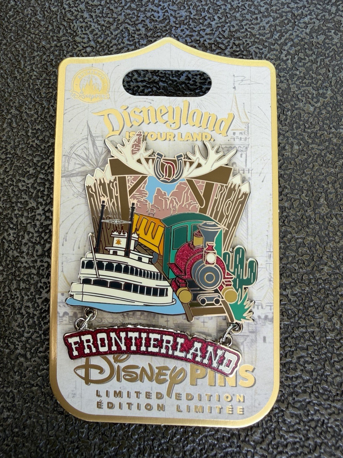Disneyland Is Your Land Frontierland Dangle Pin LE 3000 2026 DLR Disneyland Is Your Land Frontierland Dangle Pin LE 3000 2026 DLR