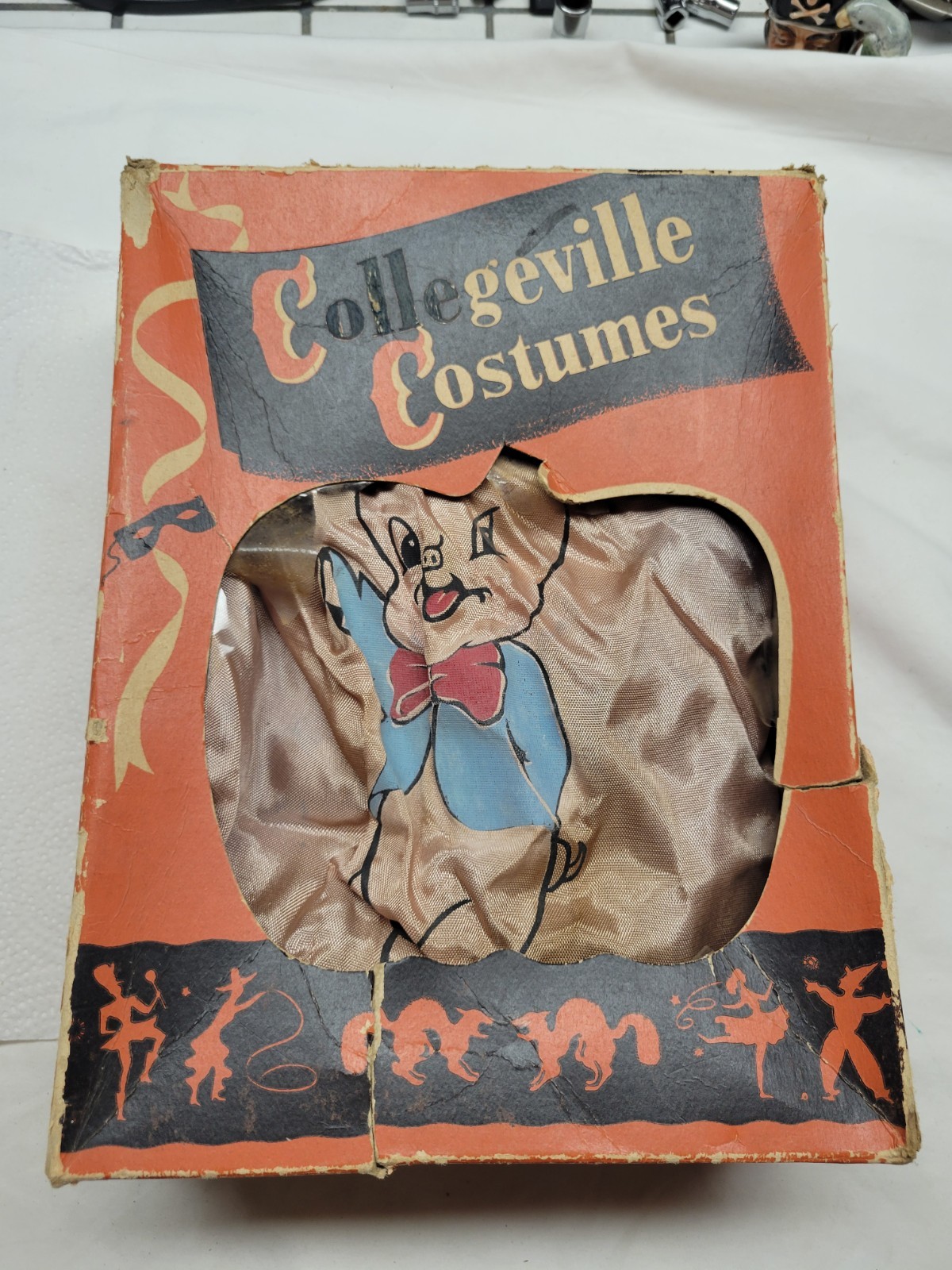 HTF  1940s-50s Collegeville Warner Bros PORKY PIG Halloween Costume Original Box