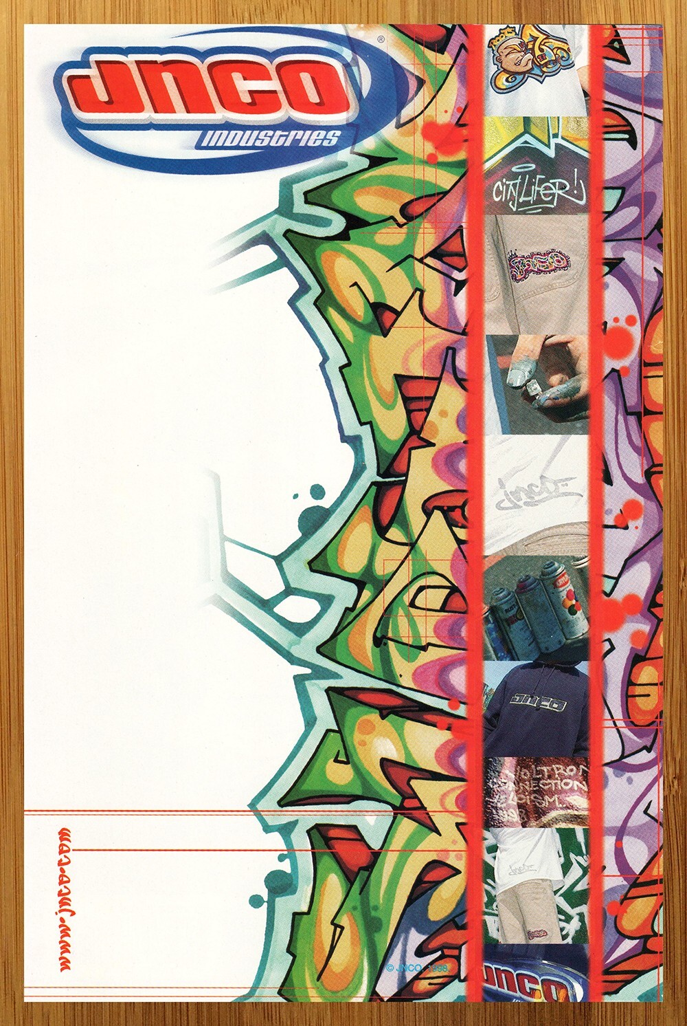 1998 JNCO Clothing Vintage Print Ad/Poster Skateboarding Graffiti Street Art 90s