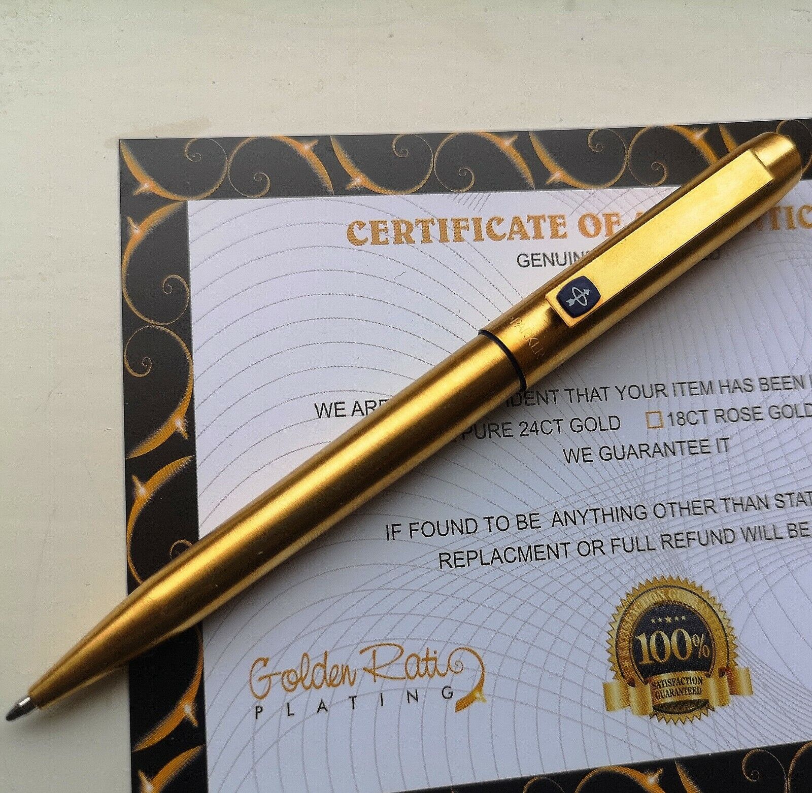 24k Gold Plated Parker 25 Ballpoint Pen Flighter Writing Pen Vintage Gift 24ct