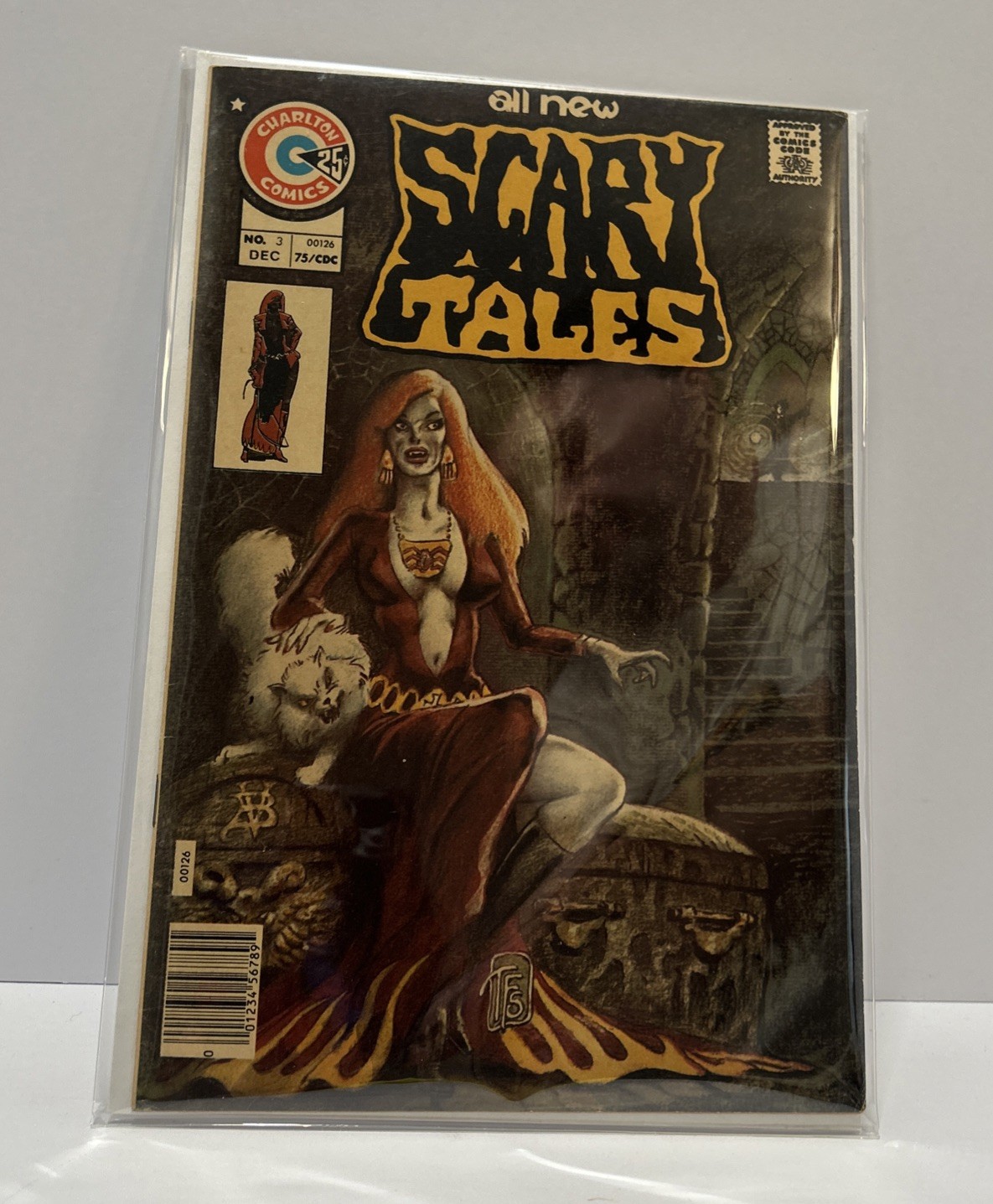 SCARY TALES # 3 CHARLTON COMIC 1975 TOM SUTTON COUNTESS VON BLUDD COVER Nice
