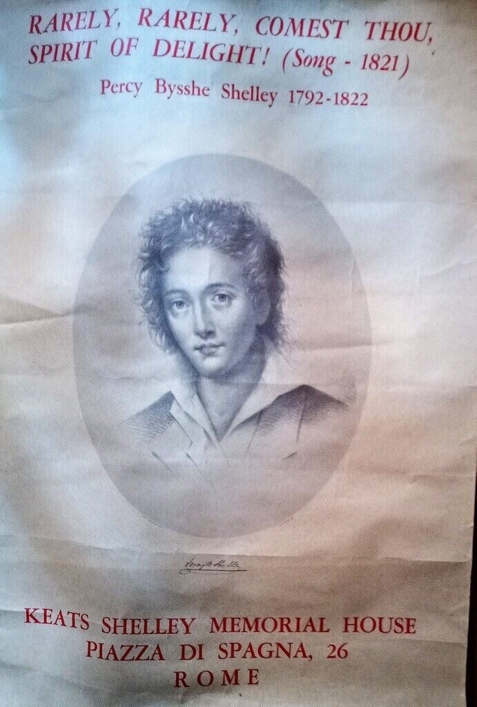 PERCY BYSHE SHELLEY POET POSTER 100X 70 MEMORIAL HOUSE IN ROME AS PHOTO