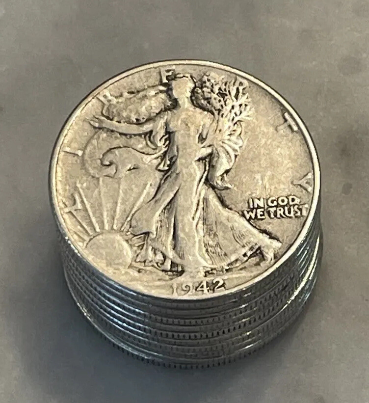 [Lot of 10] Walking Liberty Half DolIar - 90% SiIver Choose How Many Lots of 10