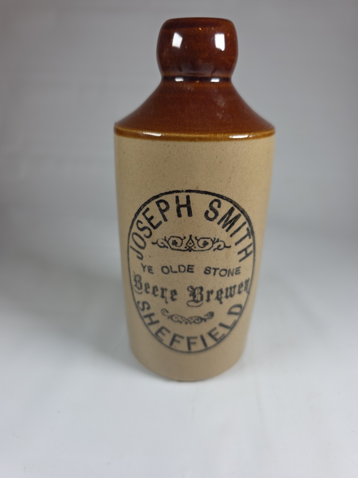 Joseph Smith Sheffield Ye Olde Stone Beere Brewer Stoneware Bottle Pearson's 