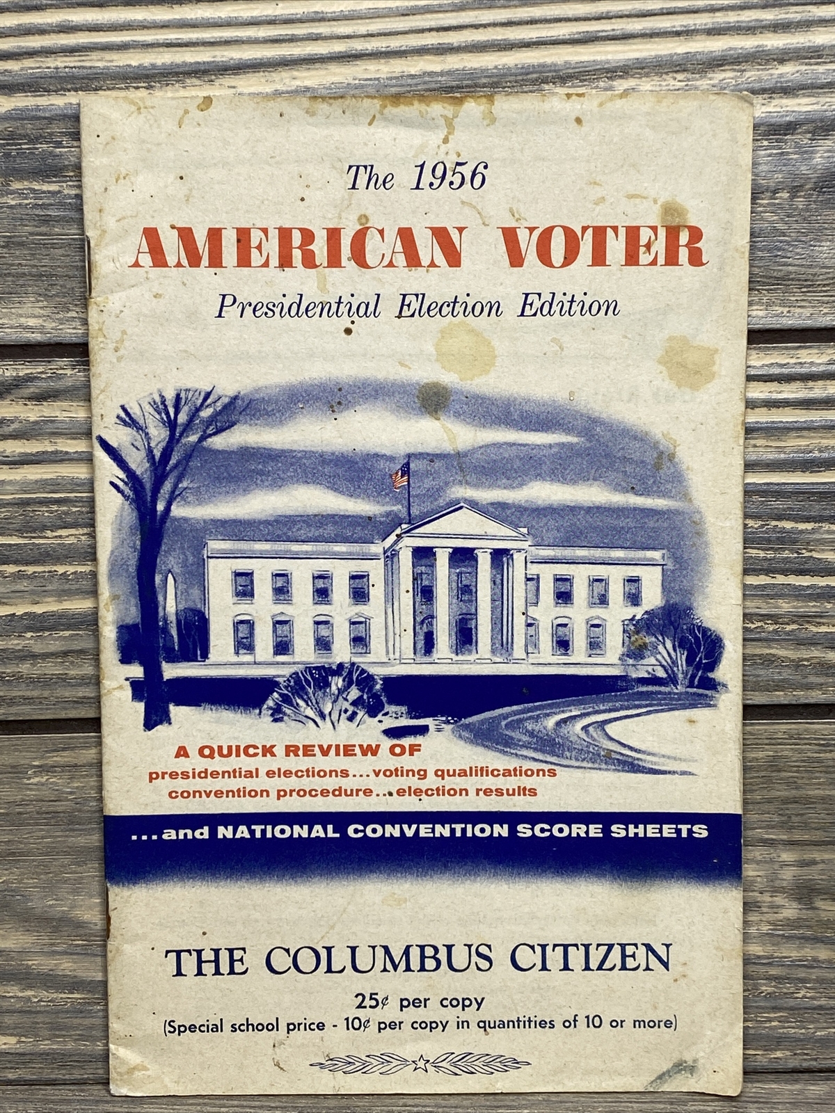 Vintage Columbus Citizen 1956 American Voter Presidential Election Edition 
