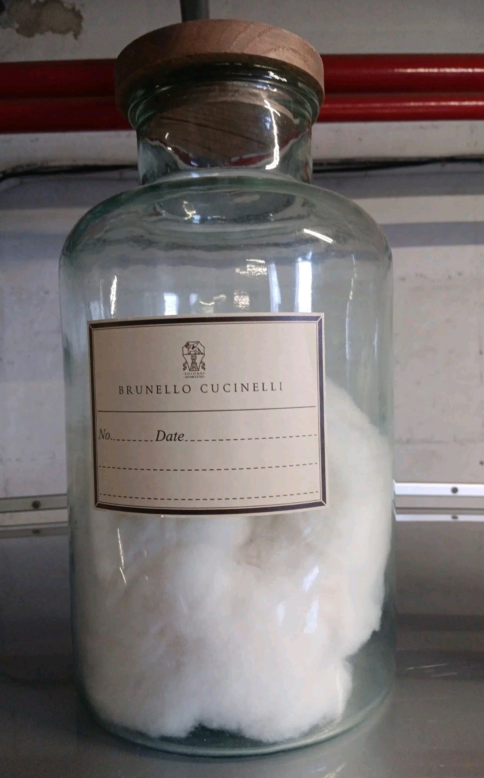 BRUNELLO CUCINELLI Huge Hand-blown Glass Apothecary Jar Bottle Vase w/ Lid 14 BRUNELLO CUCINELLI Huge Hand-blown Glass Apothecary Jar Bottle Vase w/ Lid 14