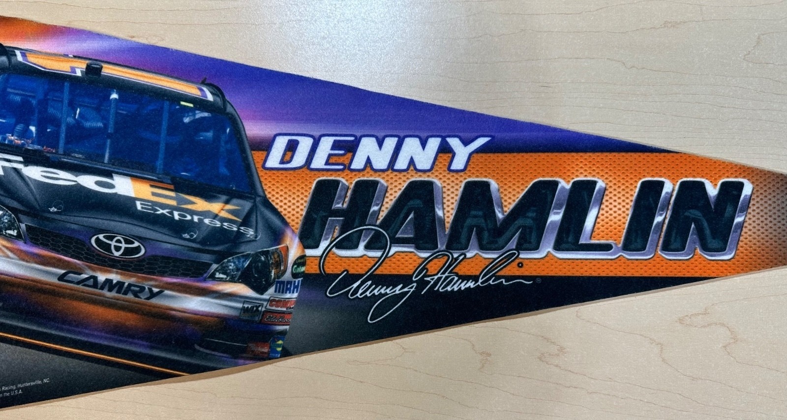 old Denny Hamlin FEDEX NASCAR Racing Pennant