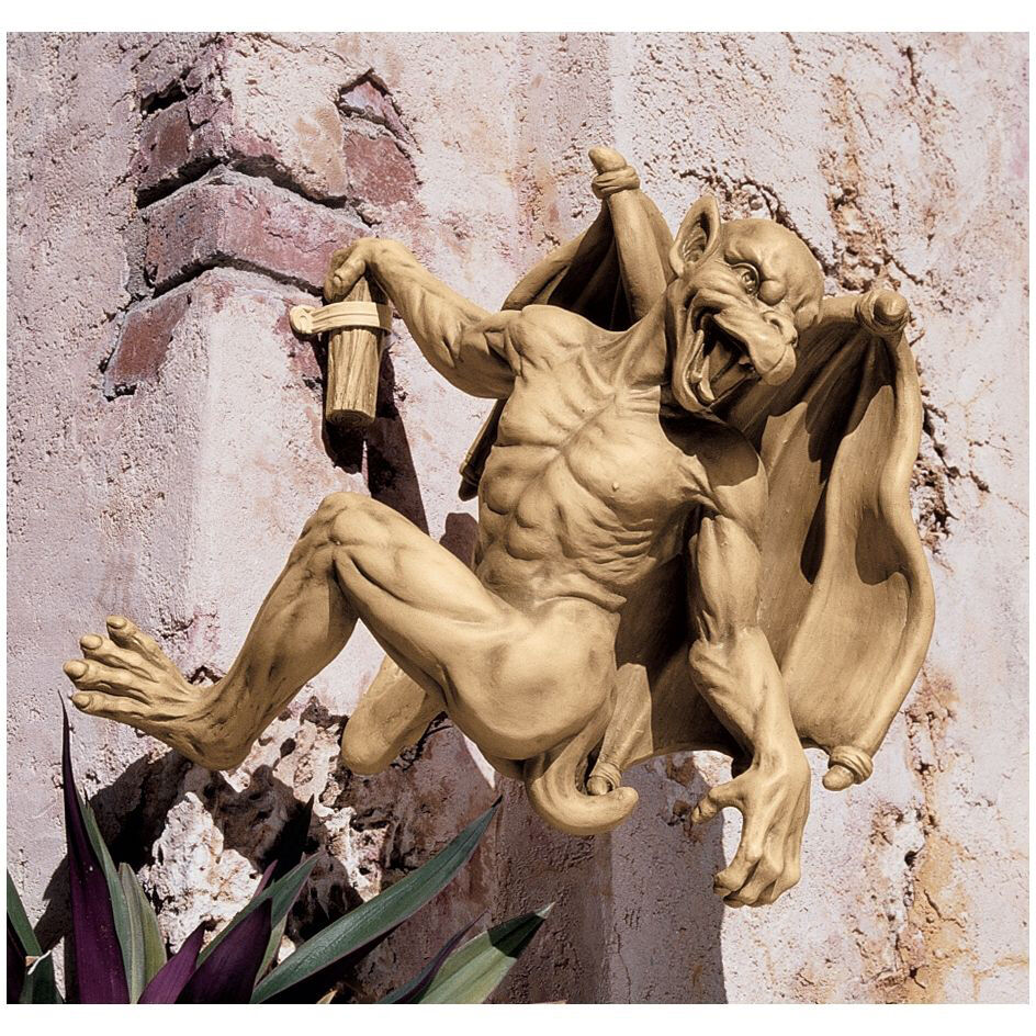 Large: Medieval Gothic Scaling the Walls Climbing Hanging Gargoyle Sculpture