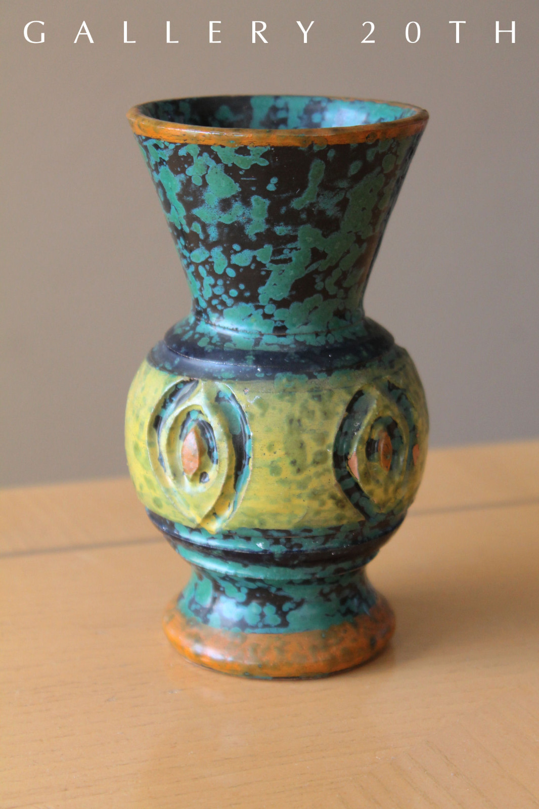 FAB VTG ITALIAN POTTERY GAMBONE ART 50'S 60S VASE ORIG BLUE MID CENTURY MODERN