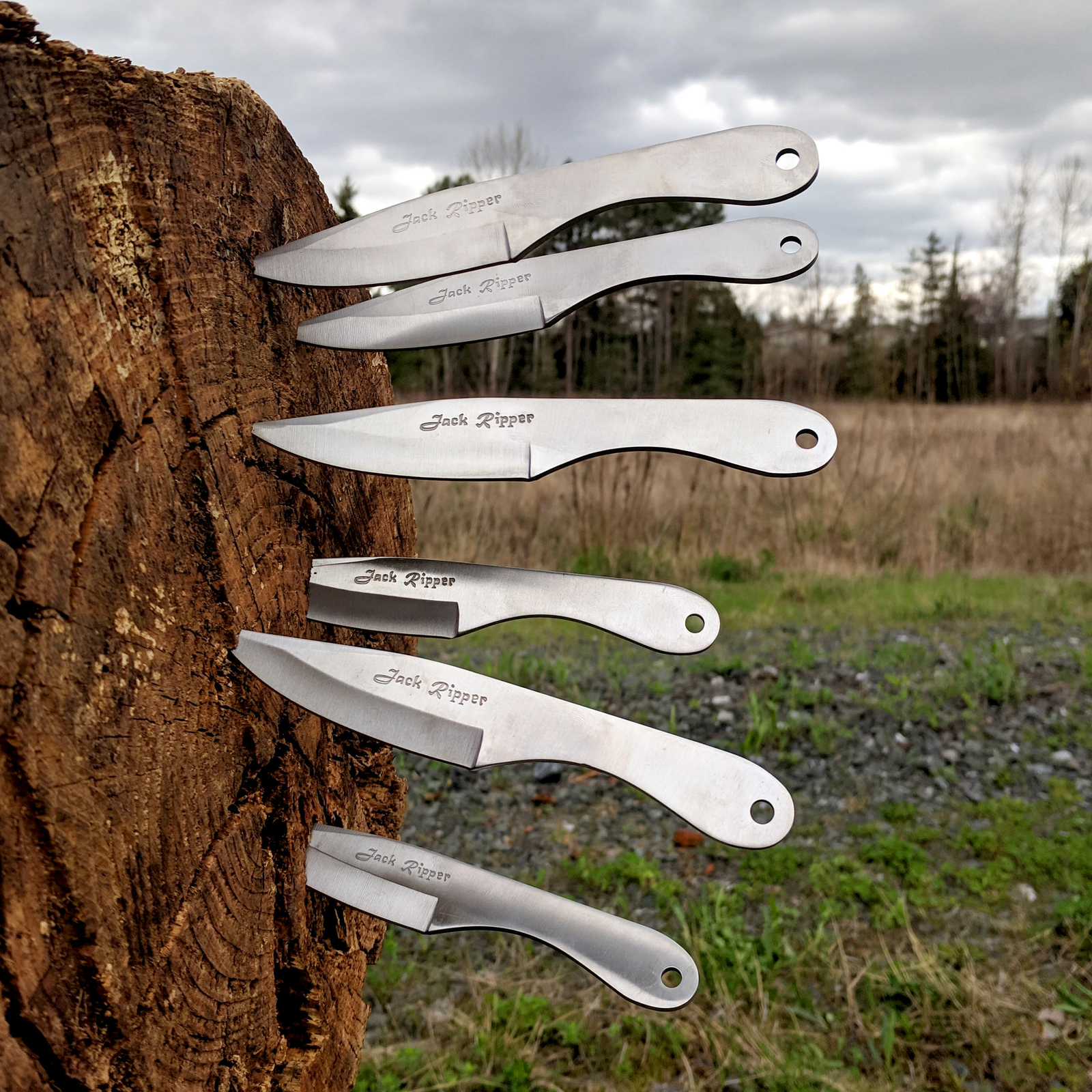 6pc Professional Jack Ripper Throwing Knife Set 440 Stainless Steel with Sheath