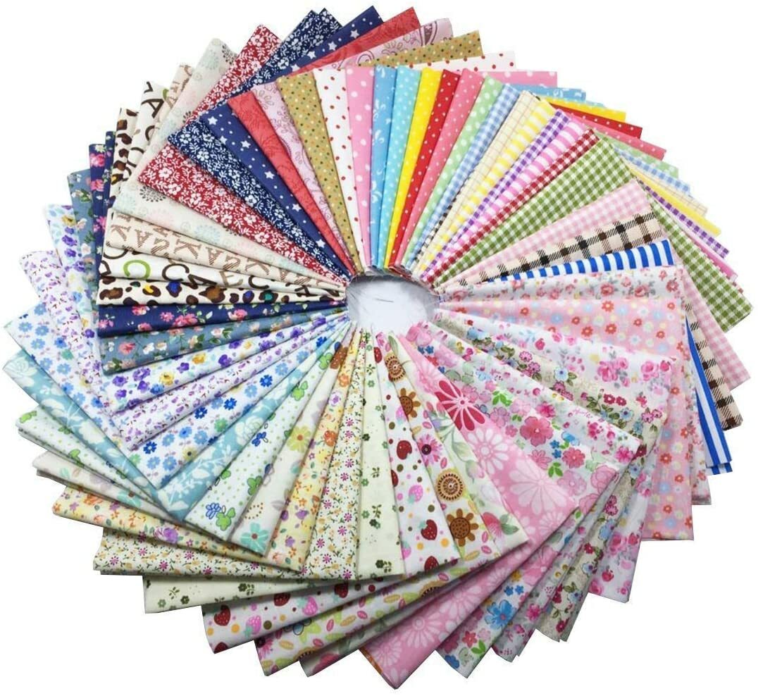 50pcs 12 x12 Inch Cotton Fabric Craft Square Precut Patchwork Sheets Quilting 