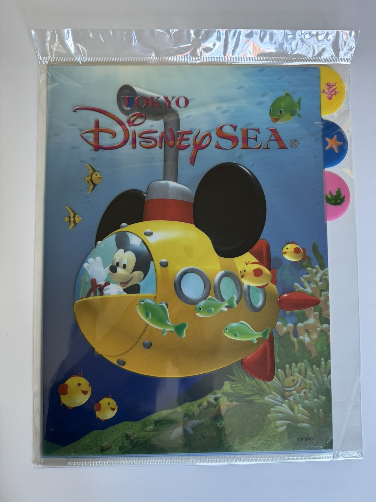 Tokyo DisneySea Mickey Mouse Submarine 3 Tab Clear File Folder Disney Japan