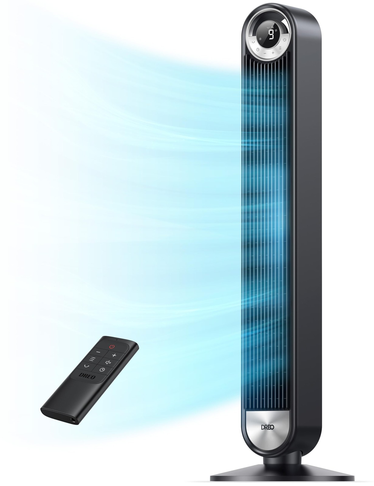 DREO Tower Fan for Bedroom, Upgraded DC 9 Speeds 20dB Ultra-Quiet Floor Fan
