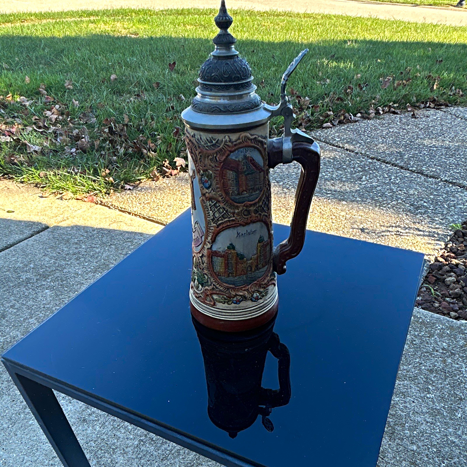 Original Thewalt German Lidded Beer Stein, Made in Germany Breweriana