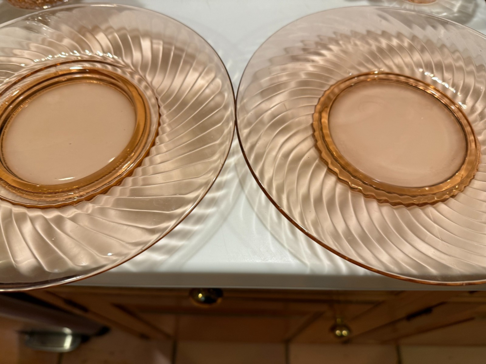 Imperial Pink Depression Glass (2) 8\