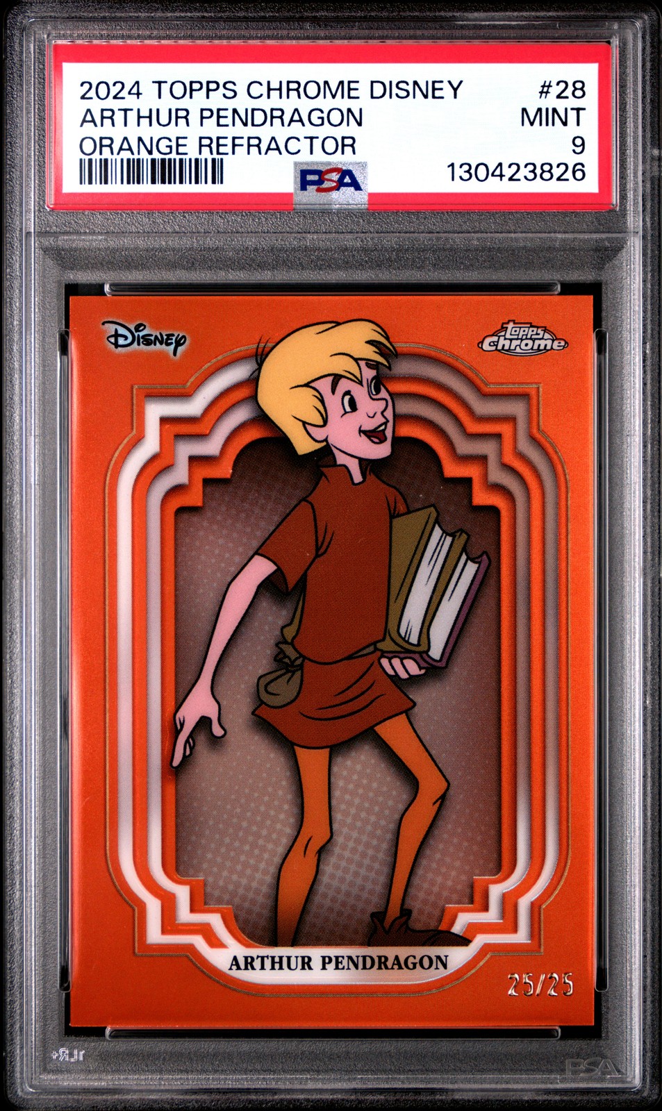 2024 Topps Chrome Disney #28 Arthur Pendragon Orange Refractor PSA 9 2024 Topps Chrome Disney #28 Arthur Pendragon Orange Refractor PSA 9
