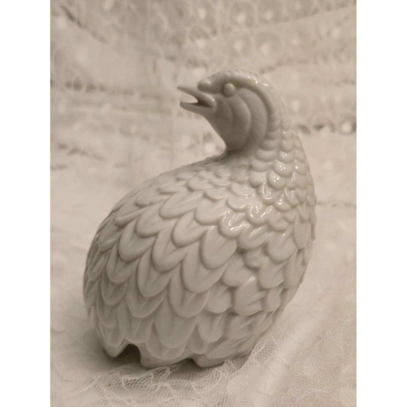 White Ceramic Quail Partridge Grouse Bird Figurine Japan Homco 4.5
