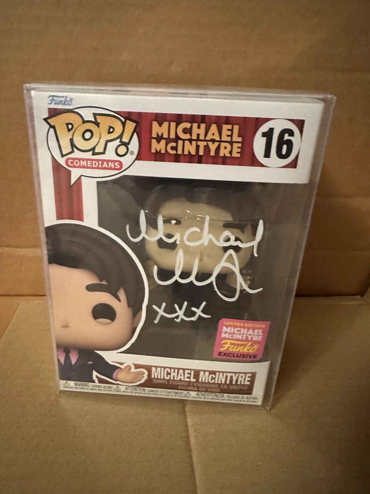Michael McIntyre Autographed Funko Pop #16 Vinyl Figure + Protector MAKE OFFER