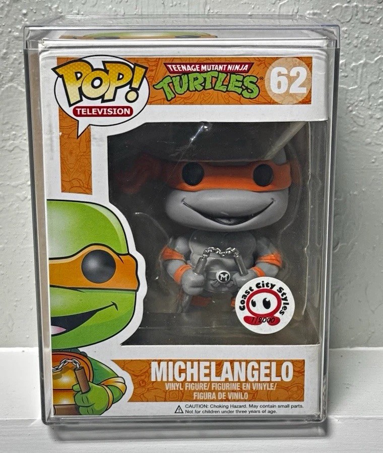 Funko Pop Teenage Mutant Ninja Turtles Grey Scale Michelangelo #62 LE 2000