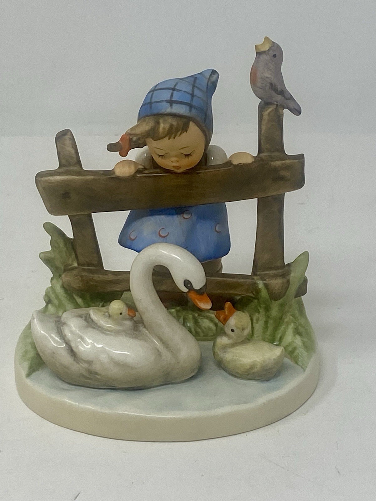 Goebel Hummel Feathered Friends # 344 TMK4 Figurine Germany Girl With Geese 1964
