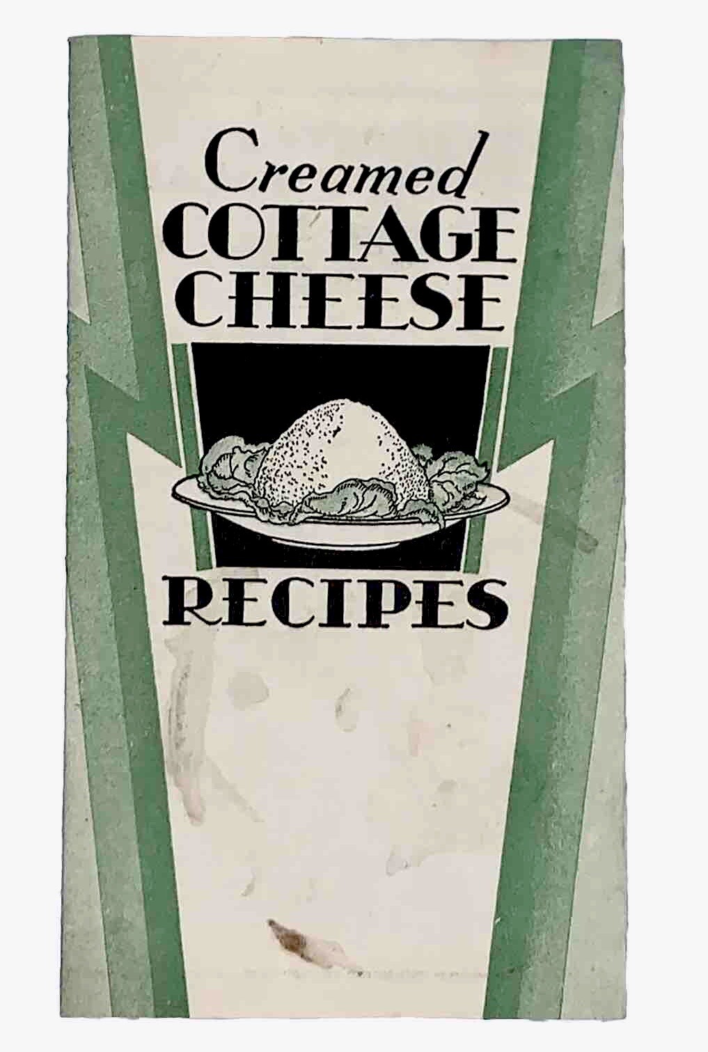 VINTAGE c1920s Creamed Cottage Cheese Recipes by National Dairy Council Leaflet
