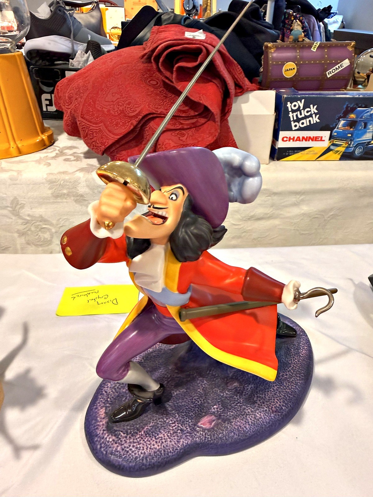 WDCC Peter Pan Captain Hook I\'ve Got You This Time Sculpture Porcelain Sword
