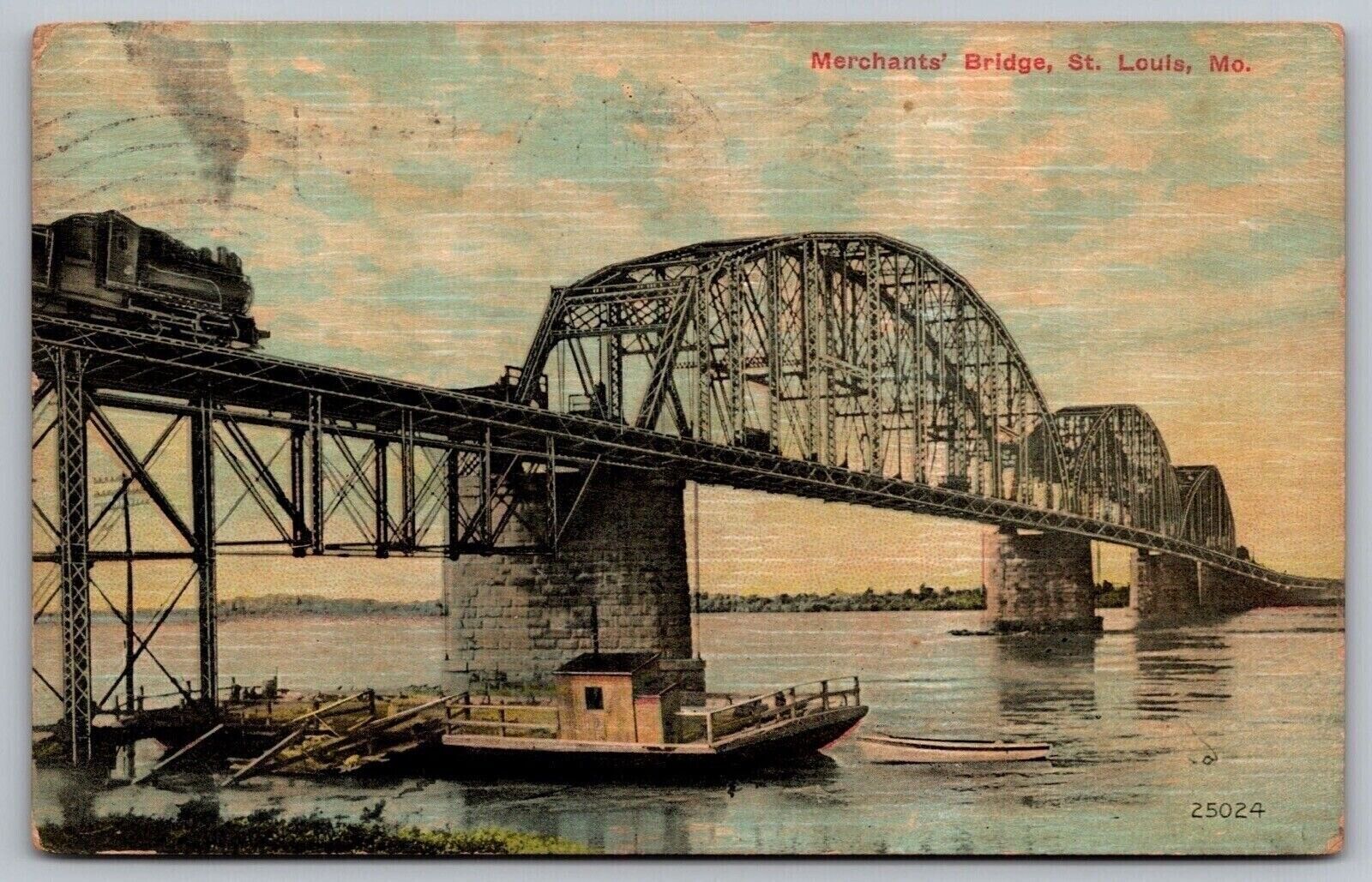 Merchants Bridge St Louis Missouri Mo Train 1911 Postcard