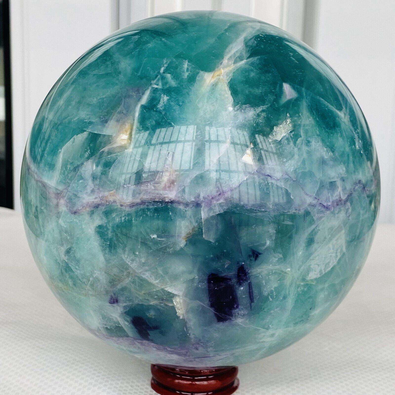 3780g Natural Fluorite ball Colorful Quartz Crystal Gemstone Healing