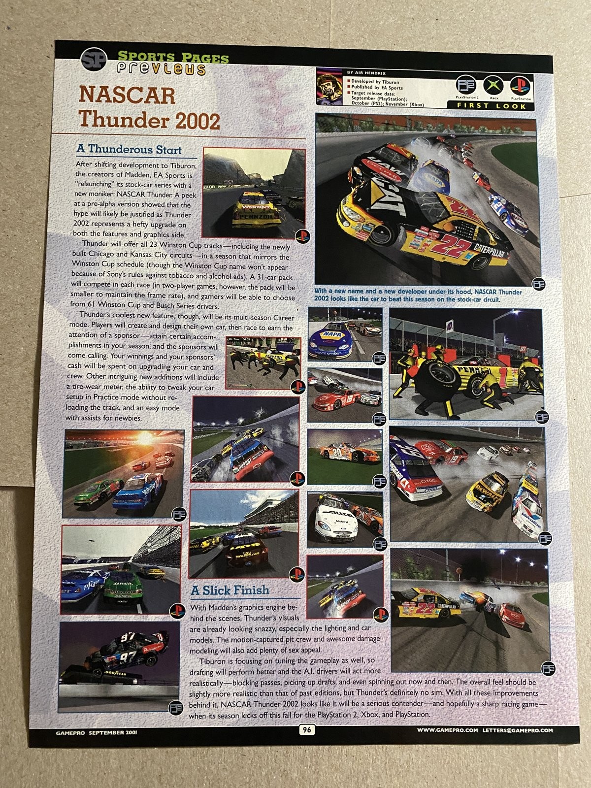 NASCAR Thunder 2002 Magazine Review Poster Vintage Wall Art