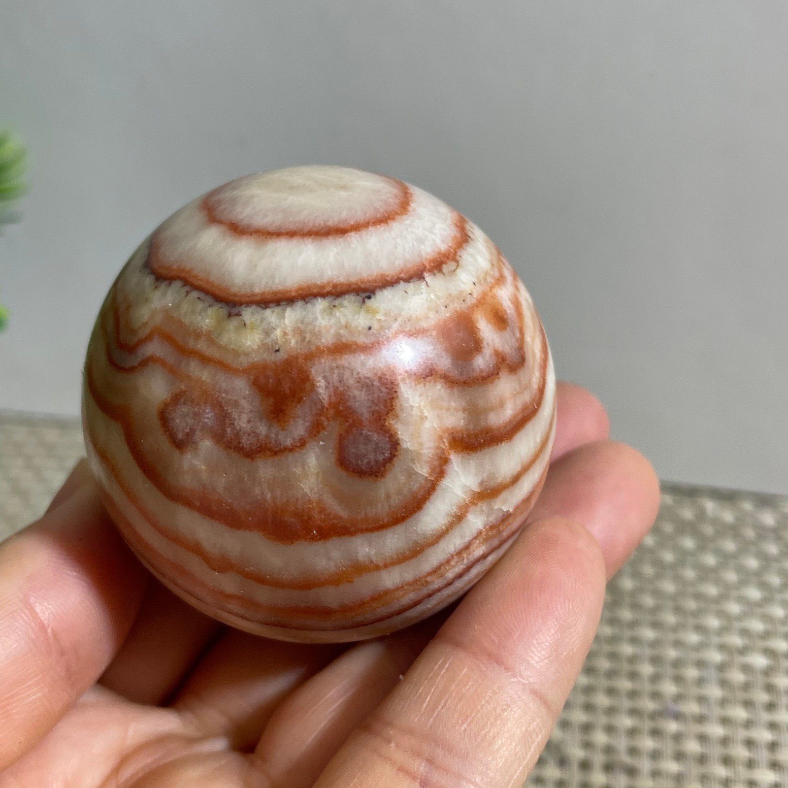 188g natural Red Striped RARE Stone Ball Mineral Polished Healing