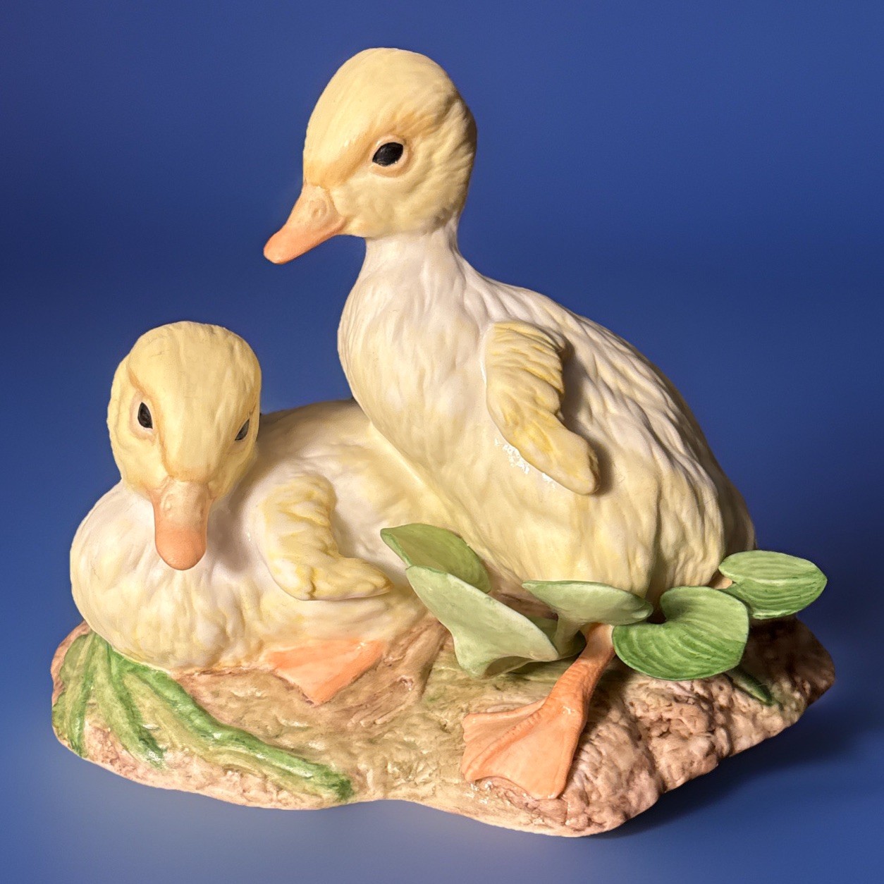 Vintage Cybis Buttercup & Daffodil Ducklings Figurine 1977 Porcelain Spring