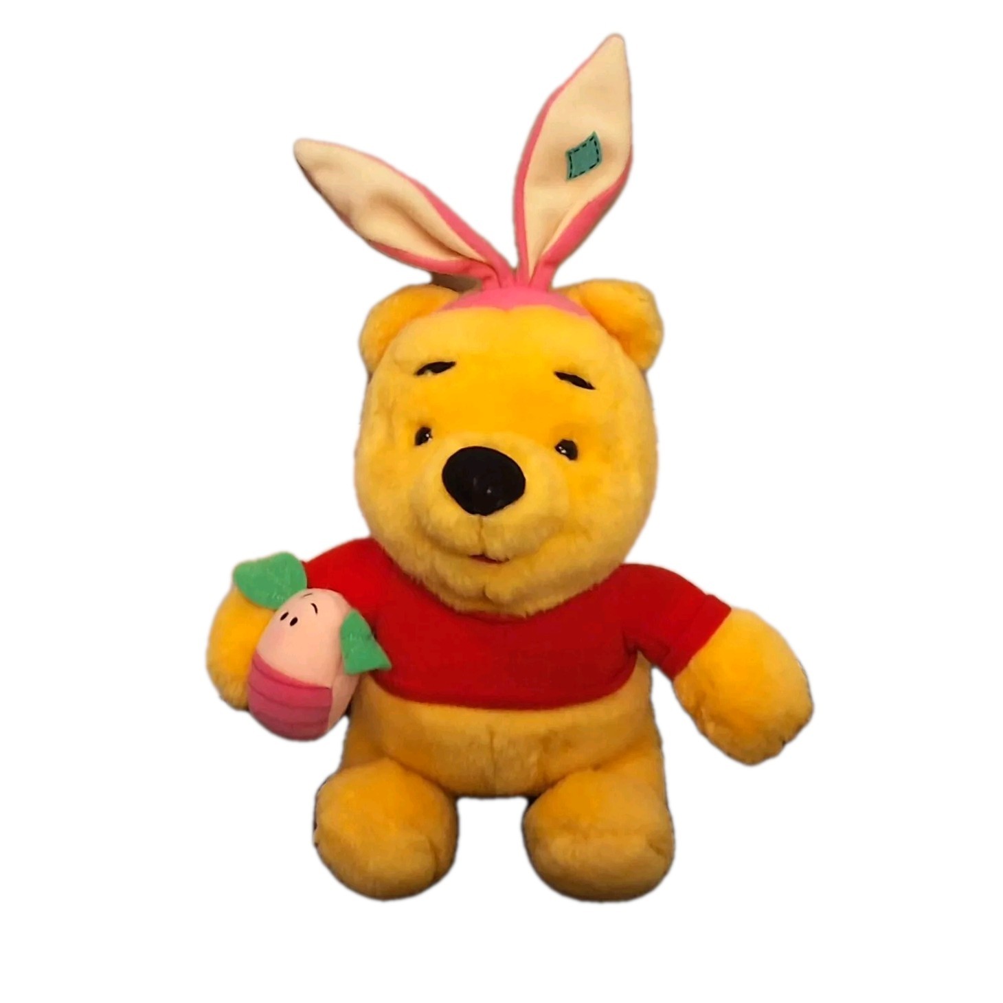 Vintage 1999 Fisher-Price x Disney Winne-the-Pooh Easter Bunny Ears Plush Toy