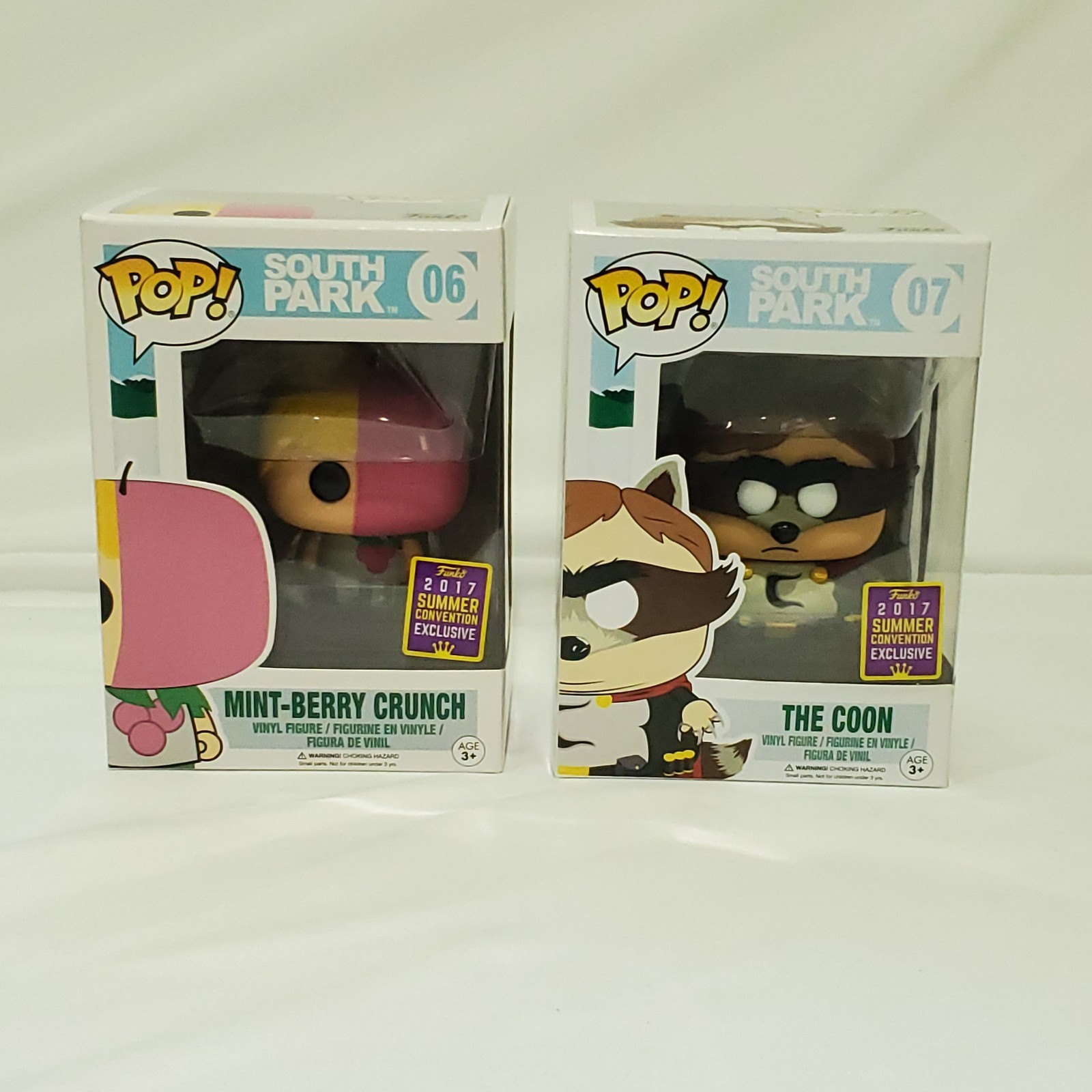 Funko Pop South Park Lot of 2 The Coon 07 & Mint-Berry Crunch 06 2017 SDCC VINYL