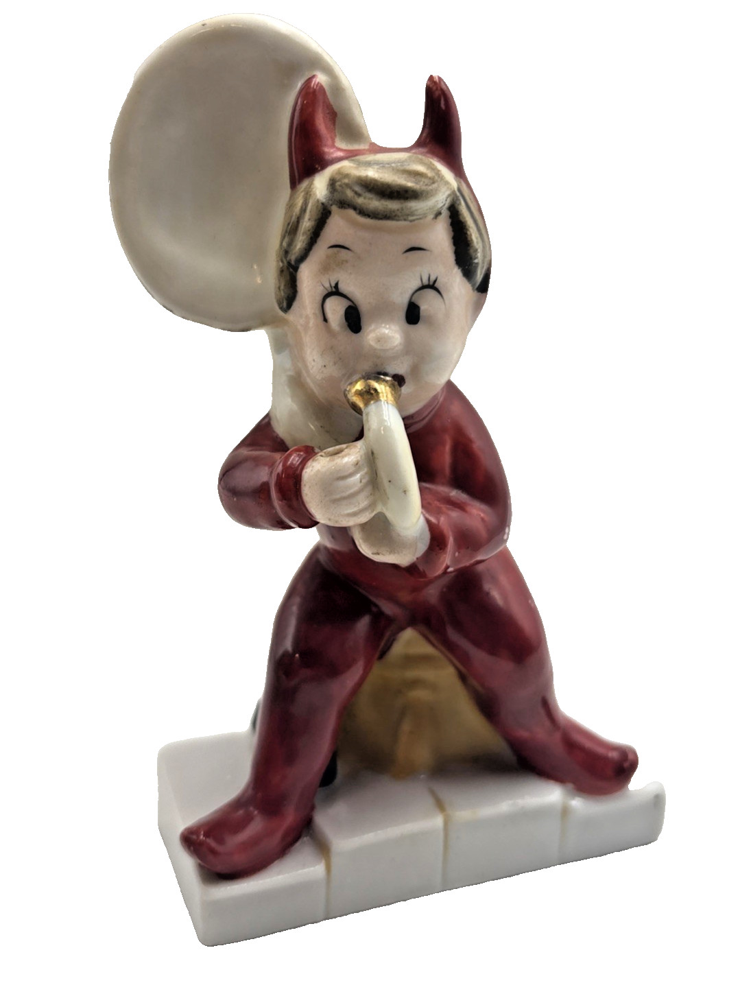 Ardalt Lenwile  Devil Playing Tuba Figurine 1950\'s Vintage