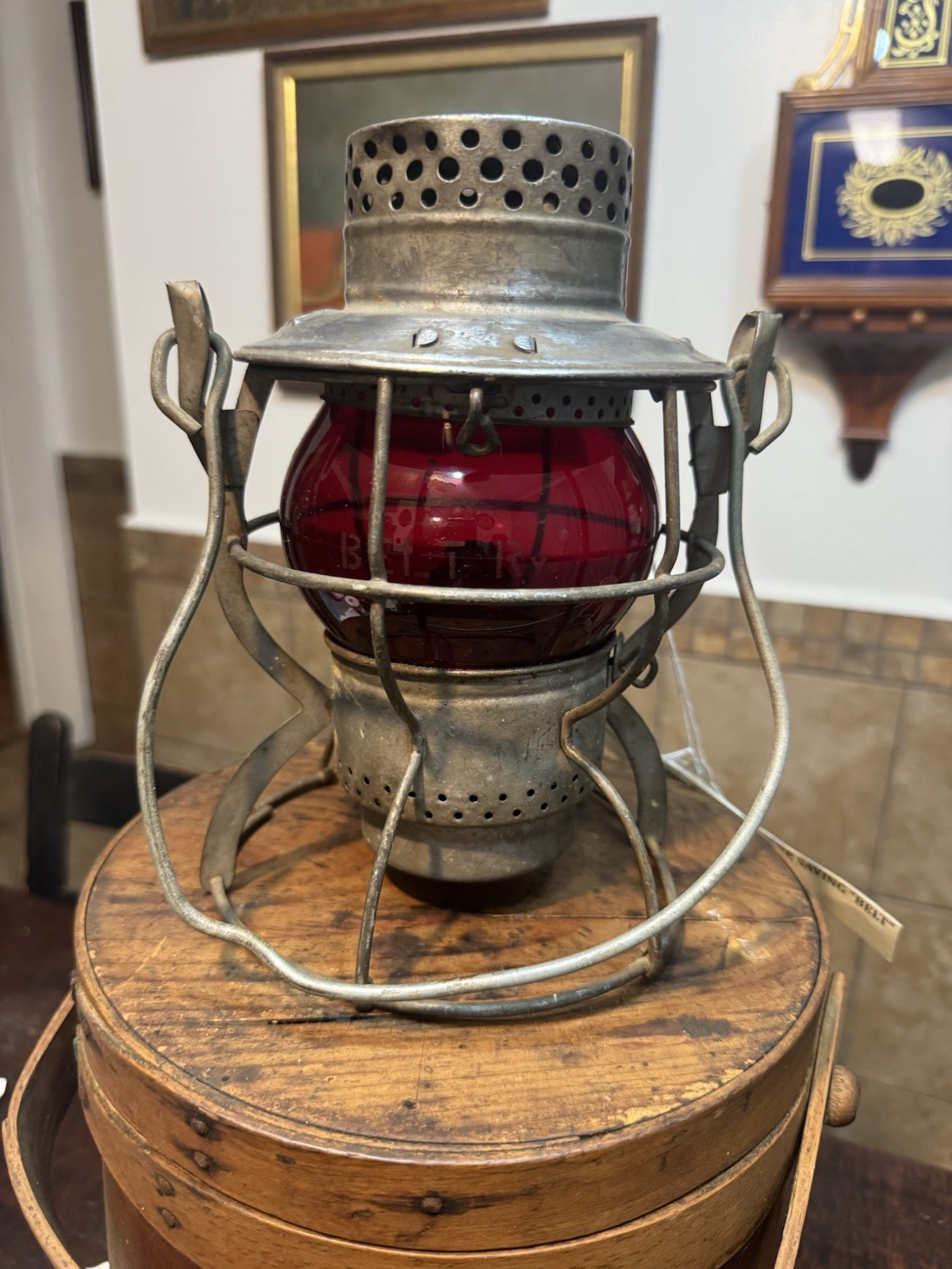 Dietz NYCS Central Railroad Lantern Belt RY Red Globe Antique Kerosene