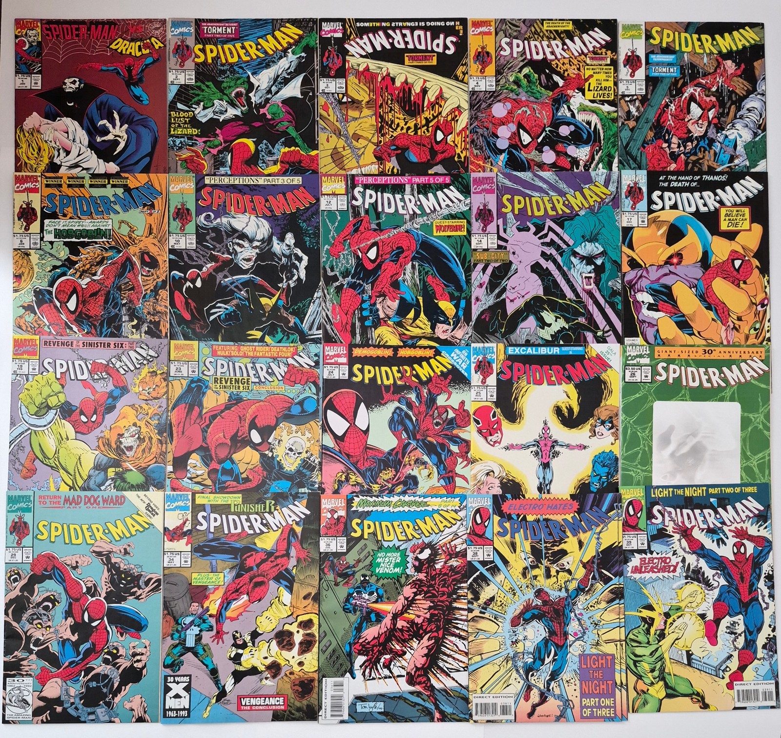 Spider-Man Lot ☆21 #1-39* NM FN Todd McFarlane Marvel 1990 Torment High MidGrade