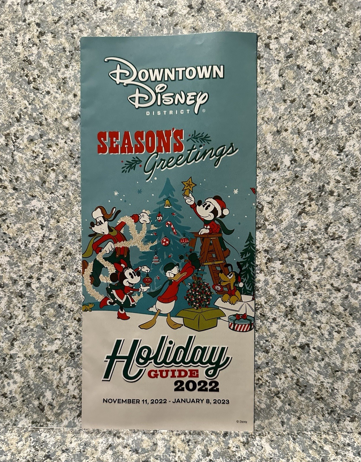 Downtown Disney District Season’s Greetings Holiday Guide Map 2022 Disneyland