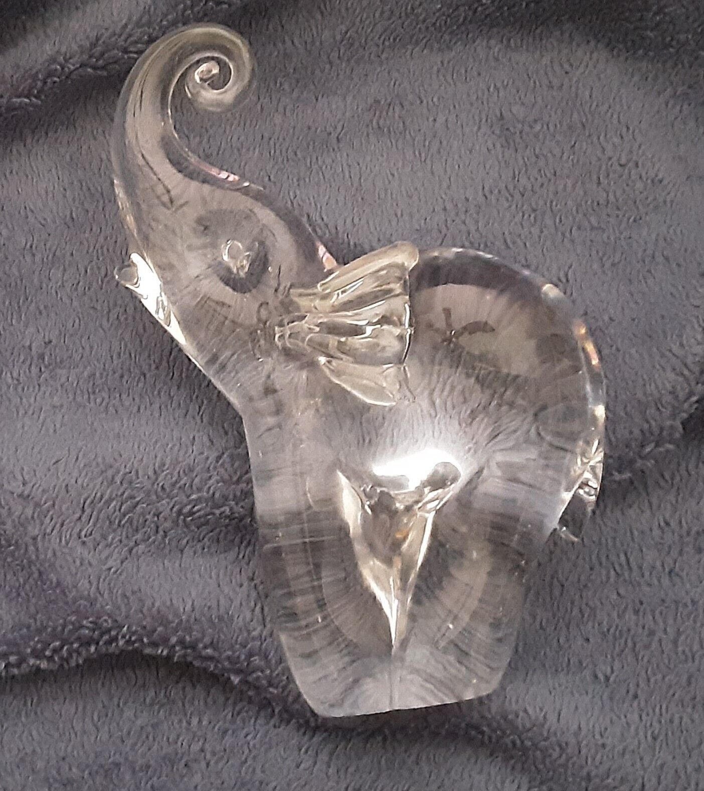 Lead Crystal Elephant Paperweight , Handcrafted in Canada